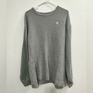 Men’s Grey Guess Long Sleeve Thick Shirt Size XL